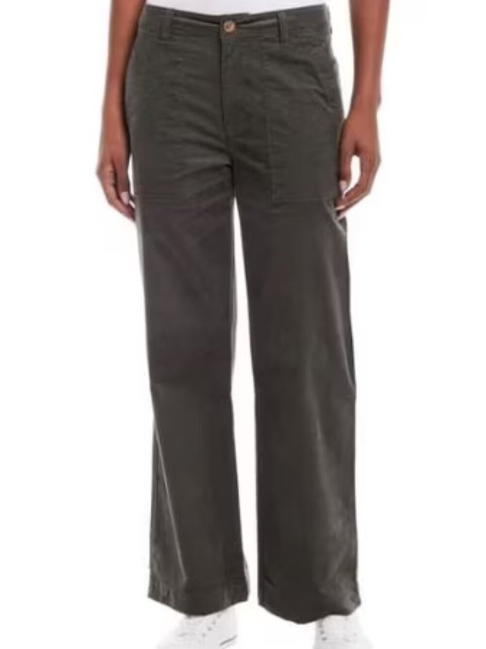 Women's Weatherproof Vintage Wide Leg Corduroy Pants - Olive - 8 - NWT